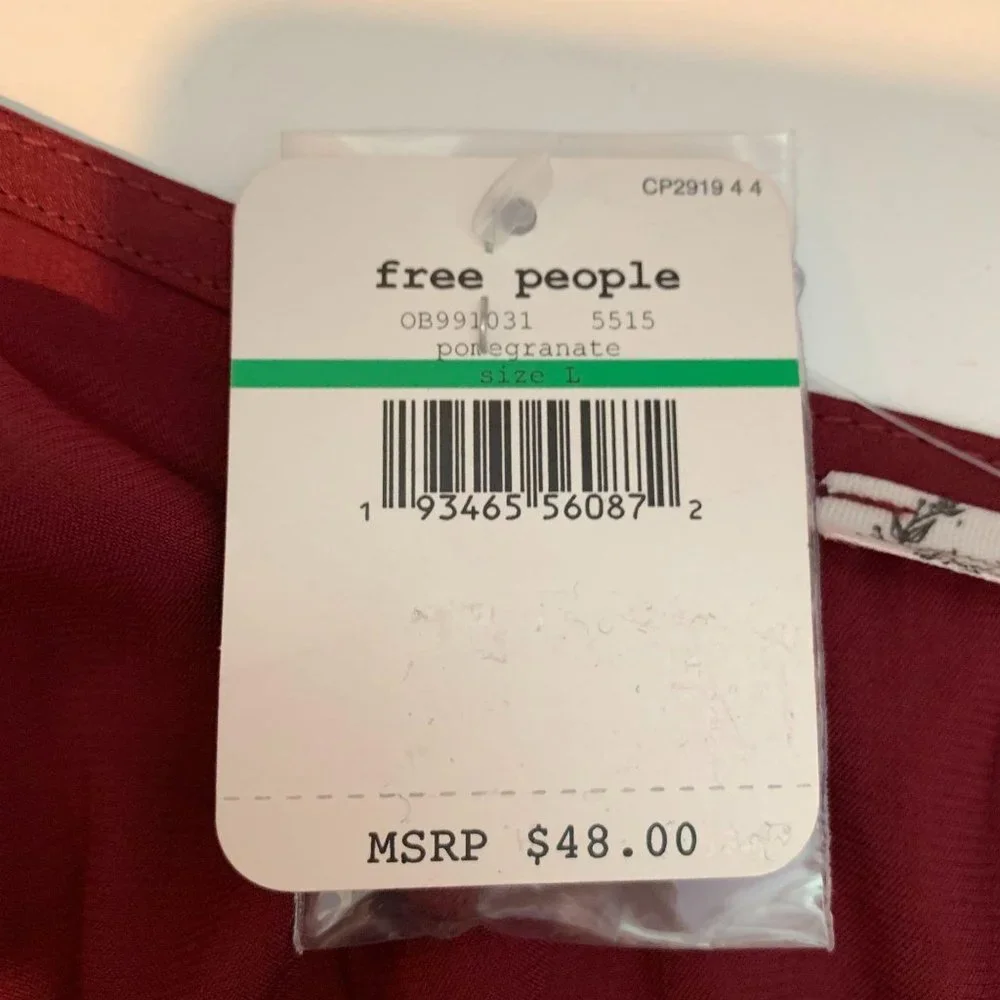 NWT Free People You Honey Pomegranate Tank Top L